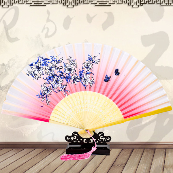 Asian Style Folding Fan Chinese Style Dancing Fan Ancient and Creative Present Home Decoration Ornaments