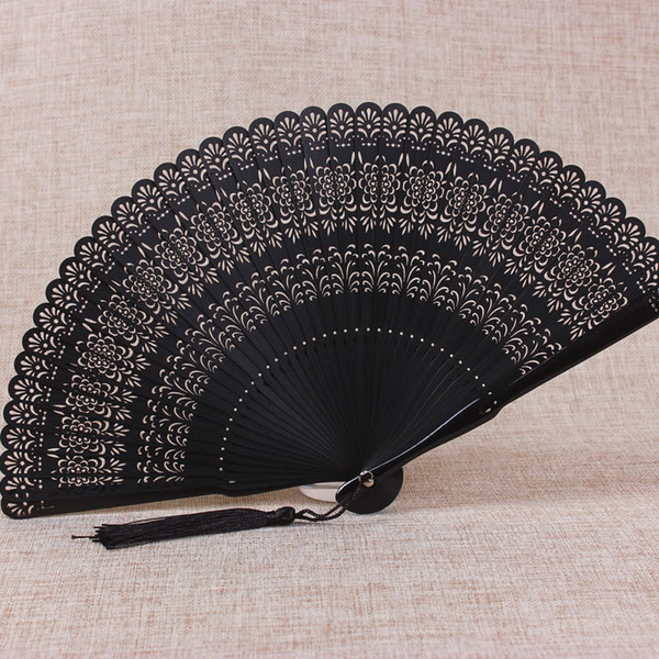 Asian Style Retro Folding Fan Carved Dancing Fan Home Decoration Ornaments