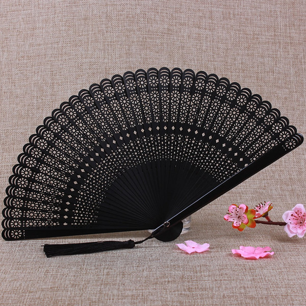 Asian Style Retro Folding Fan Hollow Dancing Fan Home Decoration Ornaments