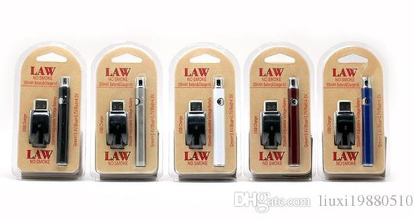Law Preheating VV Battery Charger Kit 1100mAh n Bud Touch Variable Voltage Vape Battery For CE3 Thick Oil Cartridge
