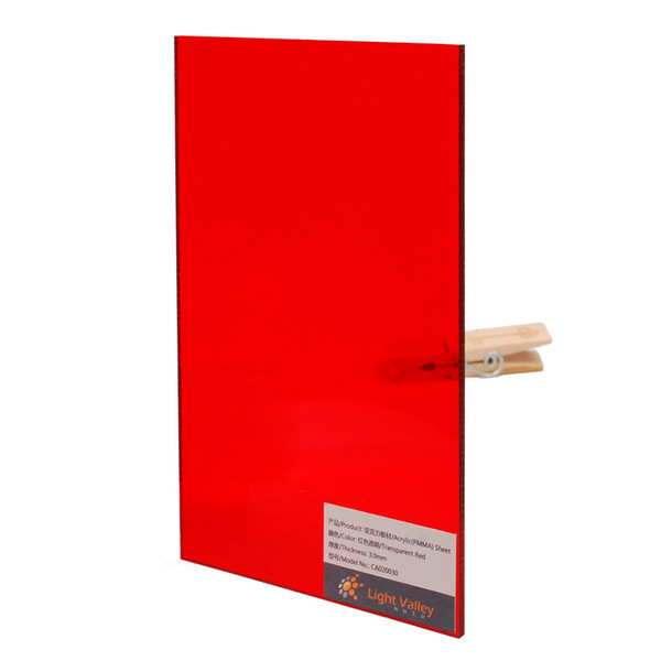 Acrylic (PMMA) Tinted Color sheets, 3.0mm Thickness - Red (102)