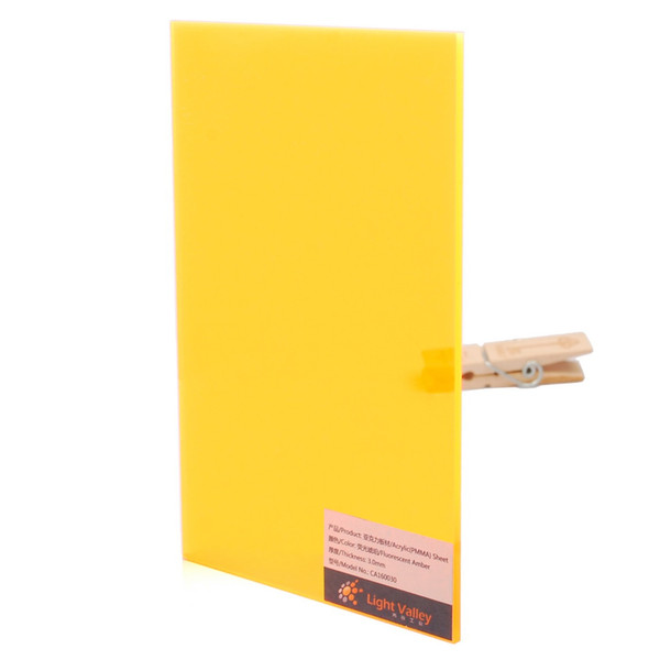 Acrylic (PMMA) Tinted Color sheets, 3.0mm Thickness - Fluorescent Yellow (57400)