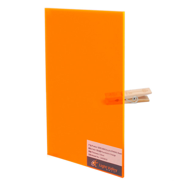 Acrylic (PMMA) Tinted Color sheets, 3.0mm Thickness - Fluorescent Orange (992)