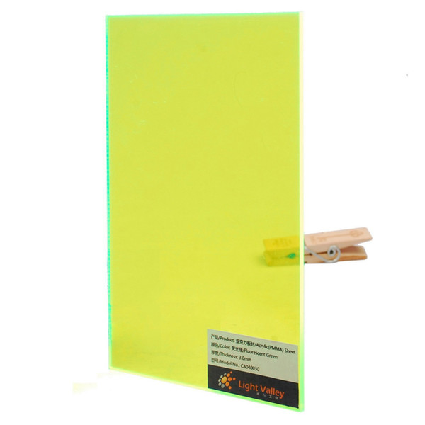 Acrylic (PMMA) Tinted Color sheets, 3.0mm Thickness - Fluorescent Chartreuse (53200)