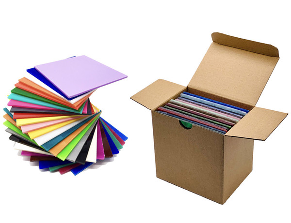 A Full Set of Acrylic (PMMA) Opaque Color Sheets, 98mm x 98mm x 3.0mm, 26 Colors/Set