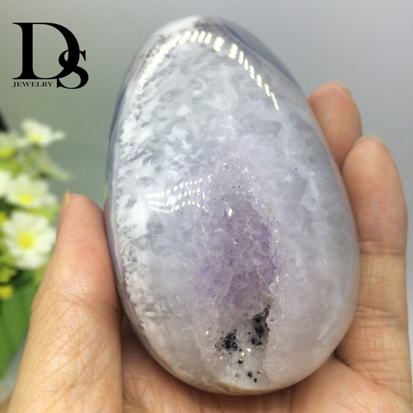 Natural Agate Cluster Geode Yoni Egg Drusy Crystal Quartz Specimen Vaginal Ball For Yoga Meditation Kegel Sex Massage Gifts Home Decoration