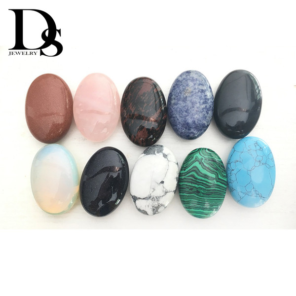 Natural Quartz Worry Stones Malachite Turquoise Opal Oval Tumbled Stones Crystals Polished Minerals Healing Palm Stone Gift Decoration