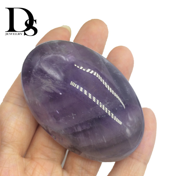 Natural Amethyst Palm Stone Quartz Oval Purple Crystal Tumbled Minerals Worry Stones For Healing Gifts Decoration Drop Shipping