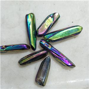 DHX SW beautiful rainbow multi titanium quartz crystal points tower wand reiki healing stick minerals specimen crafts decor