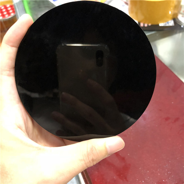 DHX SW fengshui black obsidian plate fengshui mirror natural black obsidian stone circle disk Royal Agate Xaga Glassy Lava