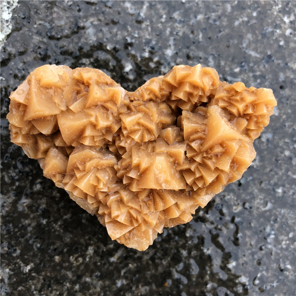 DHX SW natural raw stone yellow calcite cluster heart mineral specimen meditation reiki healing remove negative energy Decor