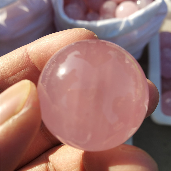 DHX SW about 4 cm top quality natural pink quartz crystal sphere meditation rose crystal ball reiki healing remove negative energy