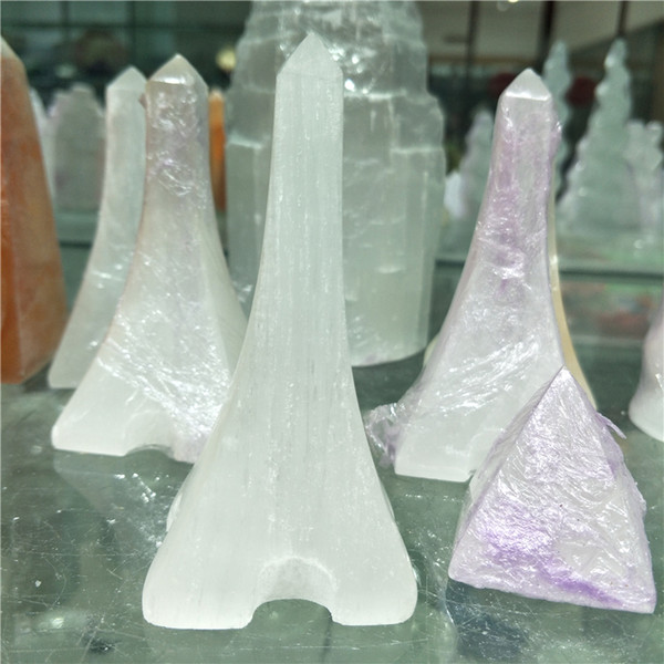 DHX SW natural raw selenite crystal gemstone Eiffel Tower gypsum tower mineral specimen healing remove negative energy Decor