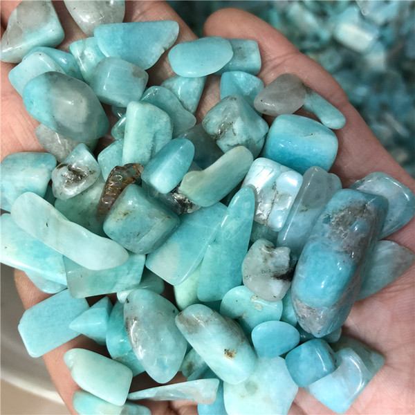 DHX SW natural amazonite stone gravel quartz crystal reiki healing amazon stone tumbled stone remove negative energy home decor