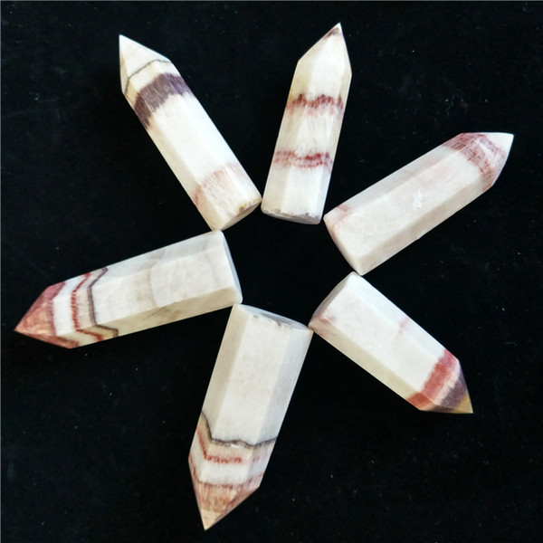 DHX SW natural pork stone single tip columnar wand point red texture gemstone mineral specimen reiki healing treatment stone