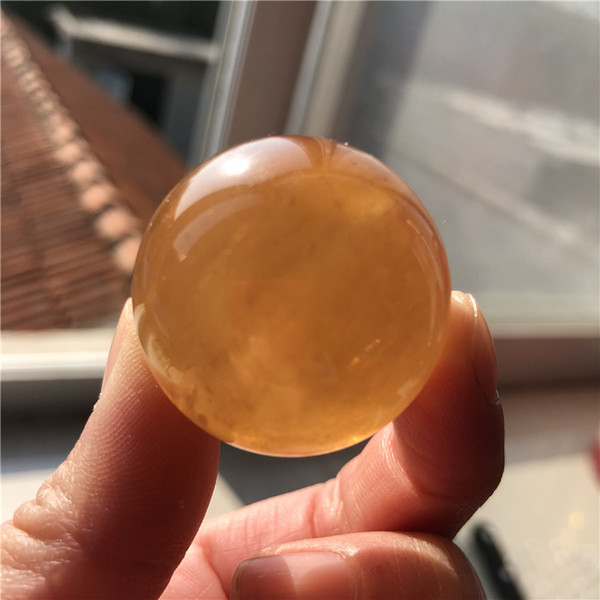 DHX SW more 30mm top quality natural yellow calcite sphere meditation iceland crystal ball reiki healing remove negative energy