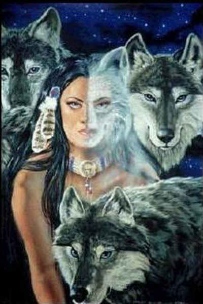 18A1055 Wolf and Girl Diamond Painting Home Decor Diamond DIY Crafts 100% Resin 5D Tool drill Painting Cross Stitch Mosaic Needlewo