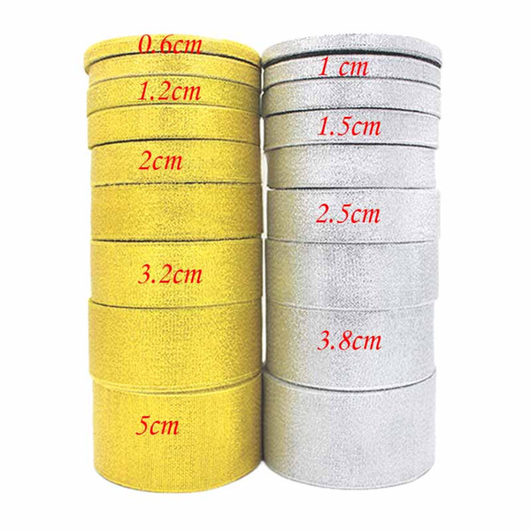 Christmas decoration ribbon all size gold silver ribbon golden wedding festival party decoration packing DIY material