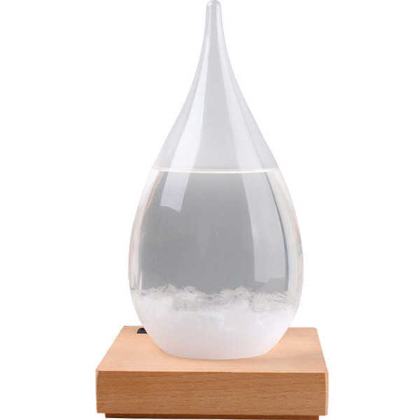 Weather Forecast Crystal Tempo 17.5*8cm Drops Water Shape Storm Glass Weather Predictor Bottle Christmas Craft Arts Gifts