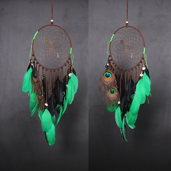 2017 New Dreamcatcher Wind Chimes Indian Style Feather Pendant Dream Catcher Creative Car Hanging Decoration MS0022