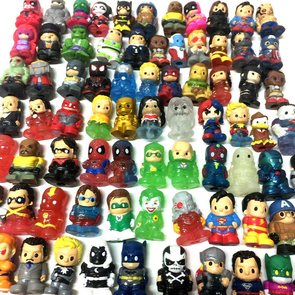 Lot10Pcs/Set Ooshies DC Comics/Marvel Ooshie Pencil Toppers Action Figure Kids Toy Doll Gift Xmas Gift Party Decoration