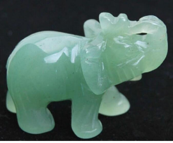 New ++ + Chinese Green jade Carved Elephant Small statue