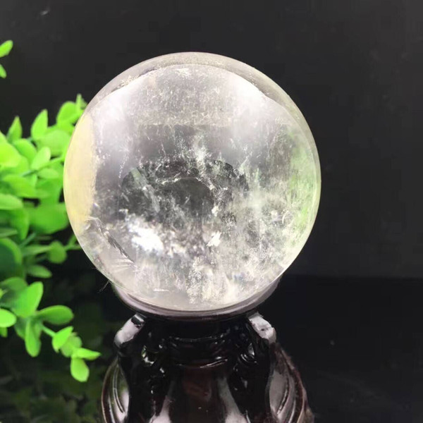 50mm NATURAL CLEAR QUARTZ CRYSTAL SPHERE BALL HEALING GEMSTONE