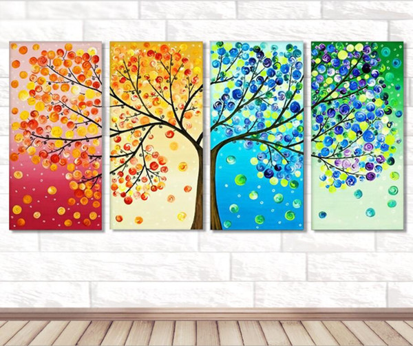 40*80 cm 5d New DIY Cube Four Diamond Painting Four-color Tree Full Diamond Diamond Painting Home Decorative Paintingi