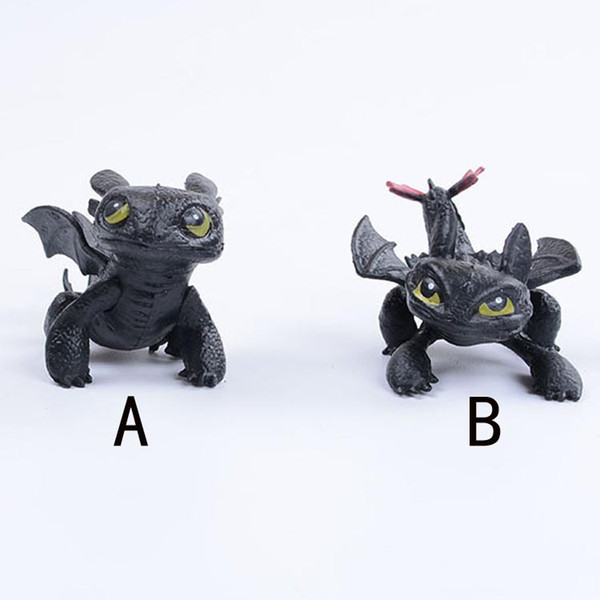 Toothless Dragon How to Train Your Dragon 2 PVC Figure Toy New Cartoon Movie Light Fury Black Doll Christmas Gift TC190318 200pcs