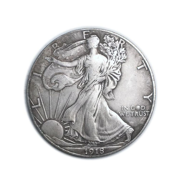 US Walking Liberty Coin 1918 Antique Silver Coins Perfect Souvenir Gift Coins Collection decorative Crafts Factory Wholesale