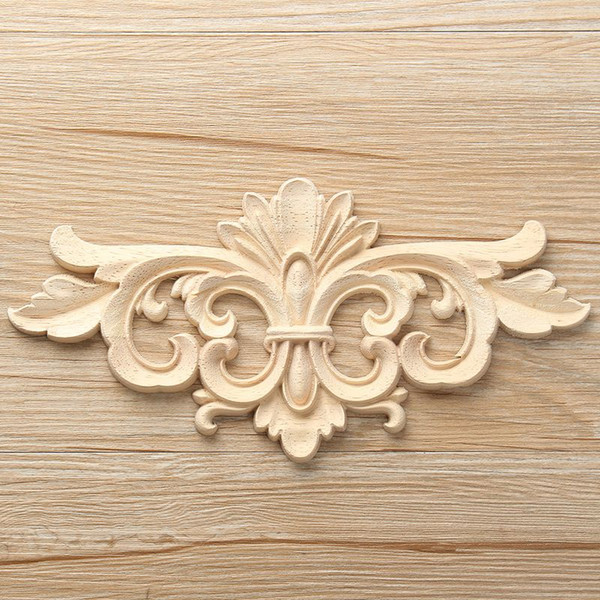 2 Size Vintage Unpainted Wood Carved Decal Corner Onlay Applique Frame For Home Furniture Wall Cabinet Door Decorative Ornaments Crafts