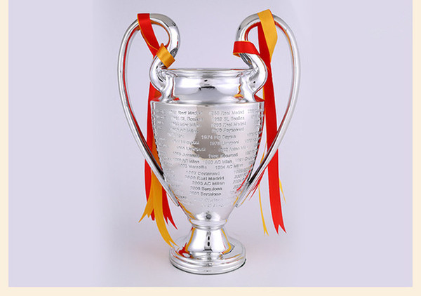 Champions League Little Trophy Soccer Fans for Collections Metal Silver Color Words with Madrid