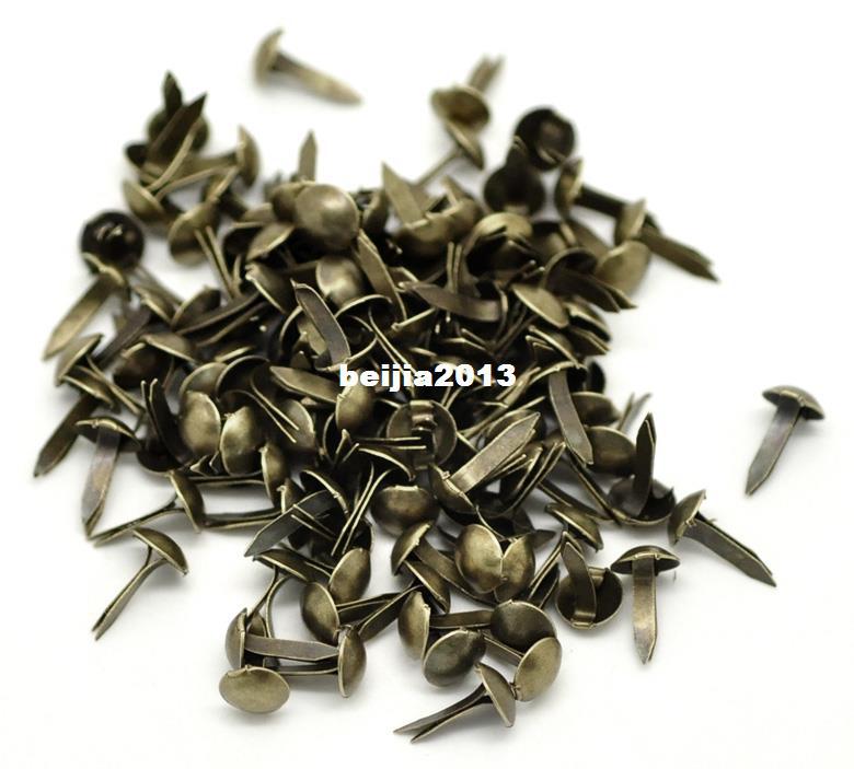 Free Shipping 500pcs Bronze Tone Round Brads Scrapbooking Embellishment 9x5mm