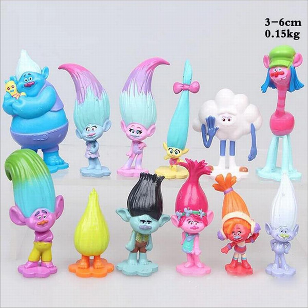 12pcs/set Trolls Ugly Princess Action Figure Cute Dolls Children Toys Gifts Brinquedo Xmas Gift Collection Blancpie Cakes Decorations