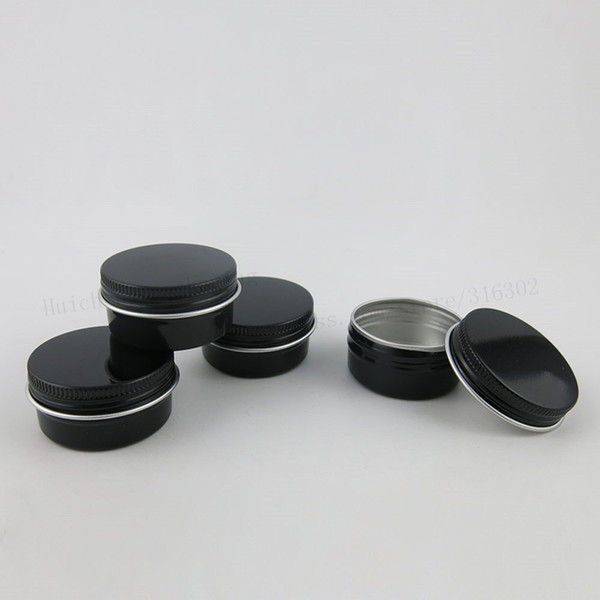 100 x 15g Empty Mini Black Aluminum Cream Jar Pot Nail Art Makeup Lip Gloss Empty Cosmetic Metal Tins Containers