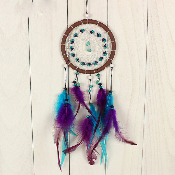 Antique Imitation Dreamcatcher Gift Dream Catcher Net With natural stone Feathers Wall Hanging Decoration Ornament