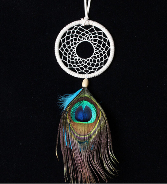 hot sale fashion good price peacock feathers ornaments native american indian dream catcher DIA for christmas gift D496