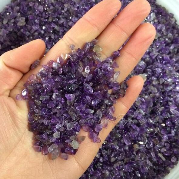 happy family 100g Natural Mini Amethyst Point Quartz Crystal Stone Rock Chips Lucky Healing natural stones