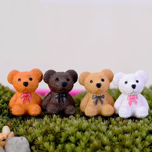 Mini 6pcs Cute bear decoration supplies moss micro landscape deco Garden deco Creative handicrafts