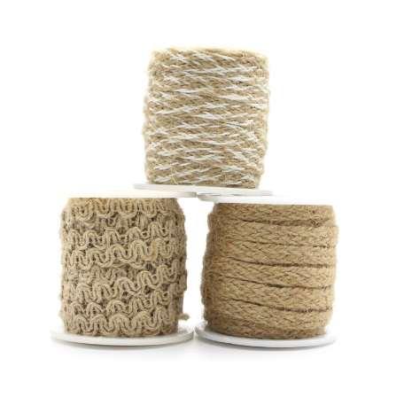 0.7cm/0.8cm/1cm Natural Jute Twine Rope Burlap Ribbon DIY Craft Vintage Wedding Party Decor 2y/lot( without scroll) 047005017