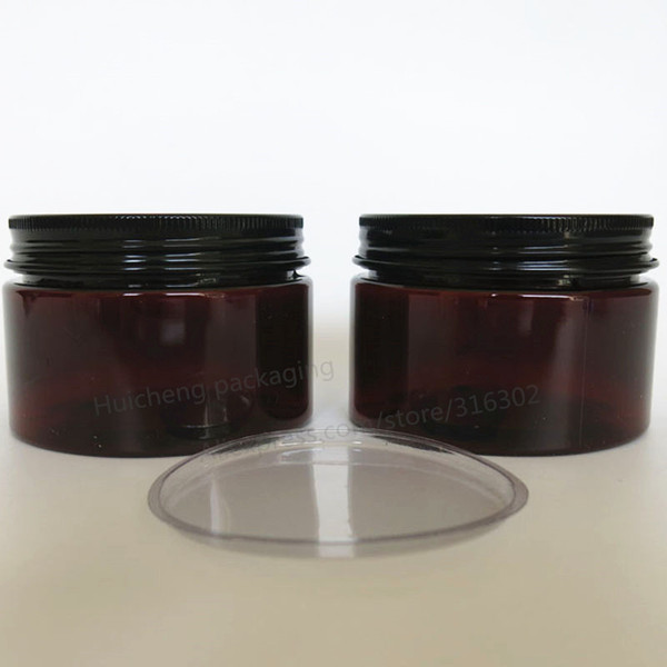 20 x 120g Amber PET Cream Jar 4oz Cream Bottle with black aluminum lids and Inner Pad