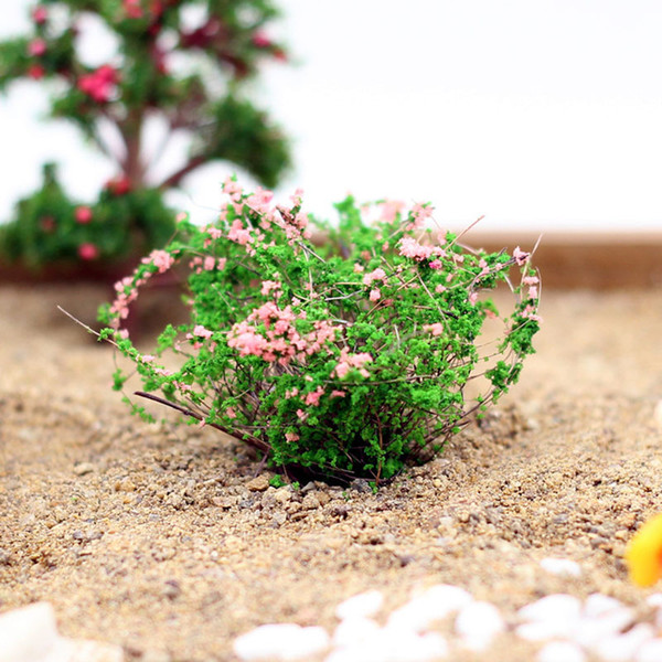 Wholesale- Artificial Bush Flower Miniature Fairy Garden Home Houses Decoration Mini Craft Micro Landscaping Decor DIY Accessories