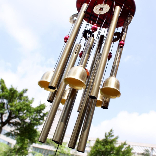 Chinese Traditional Amazing 10 Tubes 5 Bells Bronze Yard Garden Outdoor Living Wind Chimes 85cm Best Gift