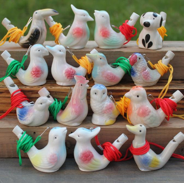 Water Bird Whistle With Rope Clay Bird Crafts Ceramic Glazed Bird Whistle-Peacock Birds Home Decoration Office Ornaments Z2107