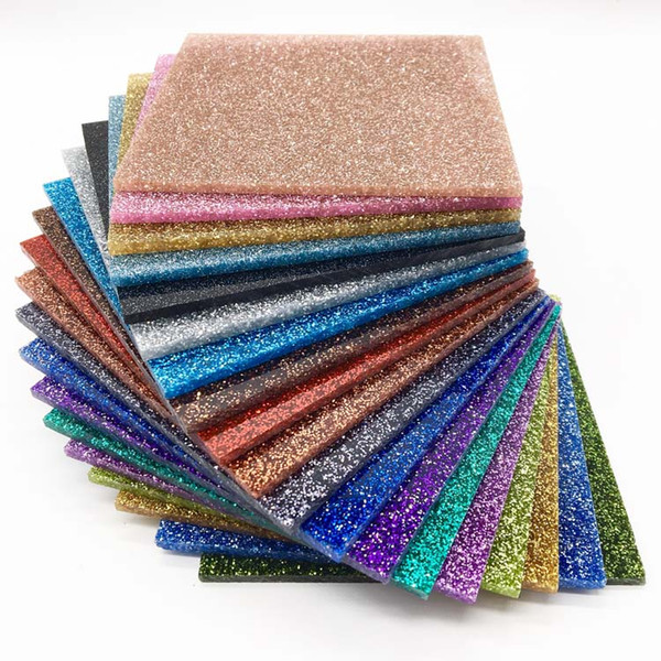 300mm x 200mm x 3.0mm Acrylic (PMMA) Two-Sided Premium Glittering Color Sheets - 1 pcs/color