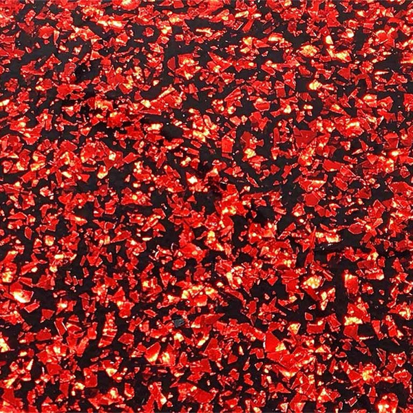 Acrylic (PMMA) One-Sided Chunky Glittering sheets, 3.0mm Thickness - Red (CB0304)