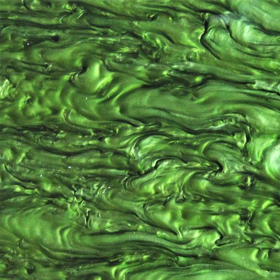 Acrylic (PMMA) Pearlescent Ripple/Stream Sheets, 3.0mm Thickness - Grass Green (SW22)