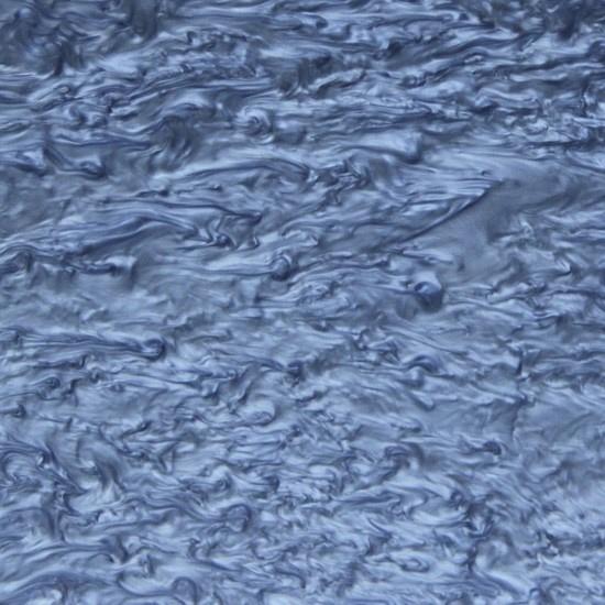 Acrylic (PMMA) Pearlescent Ripple/Stream Sheets, 3.0mm Thickness - Metal Blue (SW05)