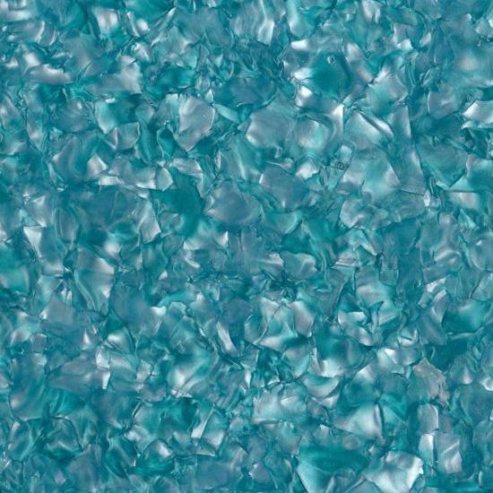 Acrylic (PMMA) Pearlescent Mineral Crystal sheets, 3.0mm Thickness - Cyan (DH10)