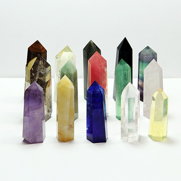 Crystal Pillar Natural Fluorite Wand Point Citrine Prism Stone Healing Crystal Quartz Mineral specimen Obelisk Wholesale